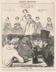 Til Champs Elysees af Honoré Daumier