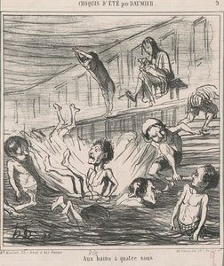 Ved de fire-penny bade af Honoré Daumier