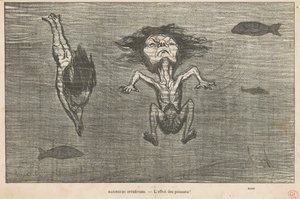 Forfærdede badegæster af Honoré Daumier