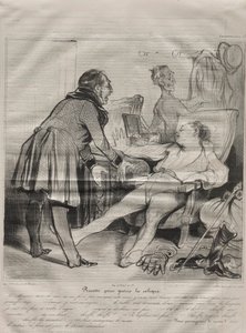 Caricaturana, plade 72: Recipe to Cure Colic, 14. januar 1838. af Honoré Daumier