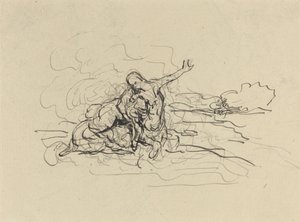 Kentaur bortfører en kvinde af Honoré Daumier