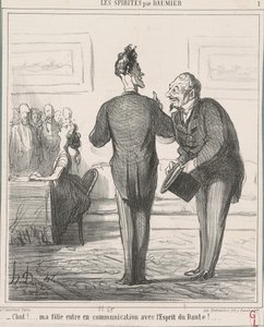 Stille...! Min datter er i kommunikation... af Honoré Daumier