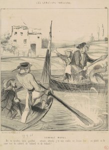 Combat Naval af Honoré Daumier