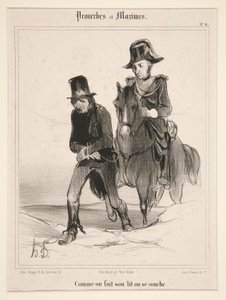 Som man reder sin seng, lægger man sig flad 4 fra Ordsprog og Maxims af Honoré Daumier