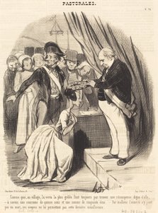 Ligesom hvad der i landsbyen er den mest pockerede dyd... af Honoré Daumier