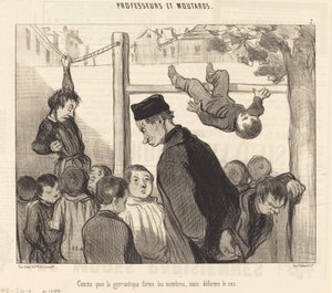 Sådan træner gymnastik lemmerne... af Honoré Daumier