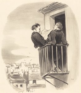 Hvordan vi forstår den spanske balkon i Paris af Honoré Daumier