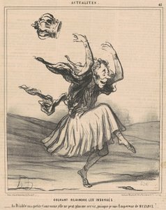 Løber for at slutte sig til oprørerne af Honoré Daumier