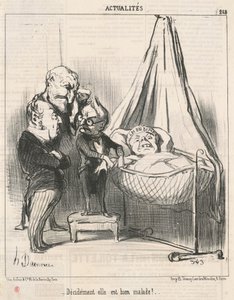 Definitivt er hun meget syg! af Honoré Daumier