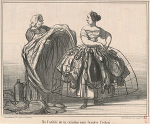 Om krinolinens nytte til at snyde bevillingen af Honoré Daumier