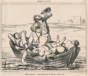 Glædeligt ned ad livets flod af Honoré Daumier