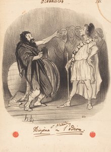 Diogenes og Alcibiades ved Odéon af Honoré Daumier