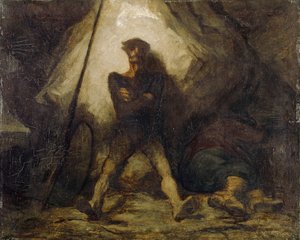 Don Quixotes Vigil, 1855-56 af Honoré Daumier