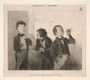 Elever i sjette klasse, der vil spille retorikere, fra professorer og Moutards af Honoré Daumier