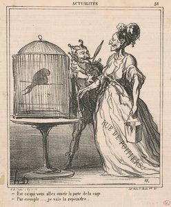 Skal du åbne burets dør... af Honoré Daumier