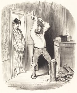 Er det gud tilladt at kløve træ... af Honoré Daumier