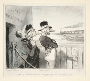 Og at tænke på, at nu, her er alle de rejsende, der passerer foran os! af Honoré Daumier