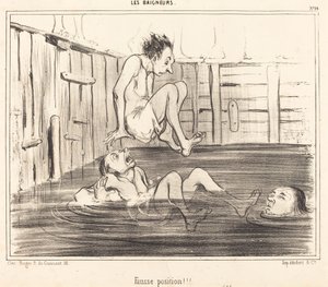 Forkert position!!! af Honoré Daumier