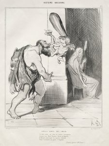 Herkules tæmmet af kærlighed af Honoré Daumier