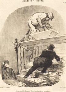 Ulempen ved at bede om reparationer... af Honoré Daumier