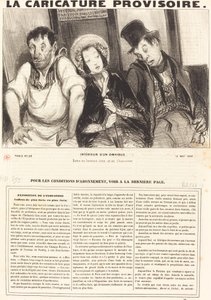 Interiør af en omnibus af Honoré Daumier