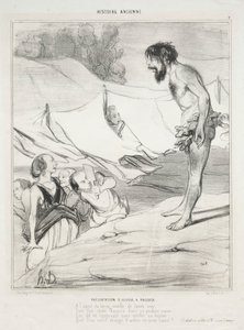Introduktion af Odysseus til Nausica af Honoré Daumier