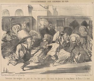 Invasion af vognene en dag, da vi går af Honoré Daumier