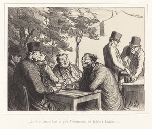 Jeg har aldrig grinet så meget som ved begravelsen af ​​Bourdins datter... af Honoré Daumier