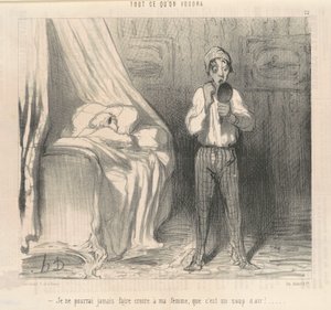 Jeg kunne aldrig få min kone til at tro... af Honoré Daumier