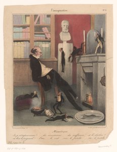 Karikatur af en misantrop, der finder ud af, hvordan man begår selvmord Misantropi (titel på objekt) Imagination (serietitel) L