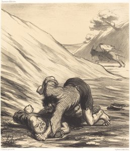Æslet og de to tyve af Honoré Daumier