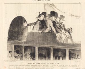 Indgangen til den store tunnel på en jernbane af Honoré Daumier