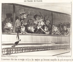 Ulempen ved at være i en vogn... af Honoré Daumier