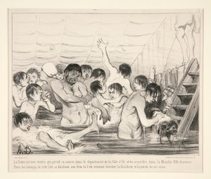 Seinen er en flod, der udspringer af departementet Cote d af Honoré Daumier