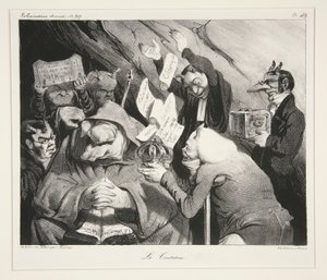 La Tentation. (Fristelse.), pl. 453 fra tidsskriftet La Caricature nr. 217 af Honoré Daumier