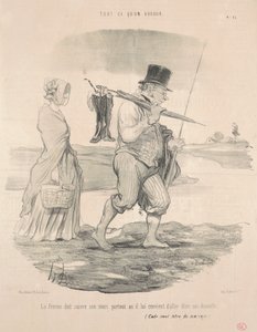 Konen burde følge sin mand... af Honoré Daumier