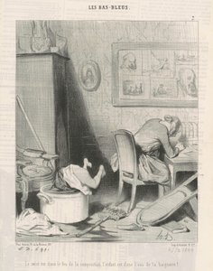 Moderen i kompositionens ild, barnet er i badekarrets vand! af Honoré Daumier