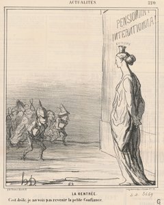 Skoleårets start af Honoré Daumier