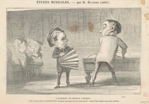 Harmonikaen, kaldet musikbælge af Honoré Daumier