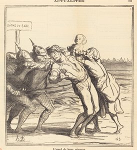 Opkaldet af deres reserver af Honoré Daumier