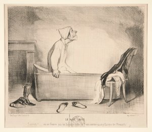 Det varme bad. Holy shit! af Honoré Daumier