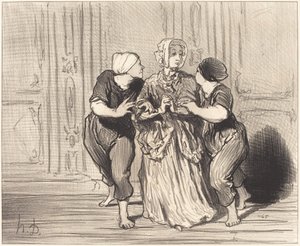 Det retfærdige køn på svømmeskolen af Honoré Daumier