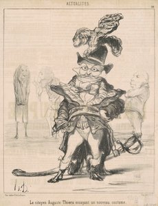 Le Citoyen ... Thiers prøver et nyt kostume af Honoré Daumier