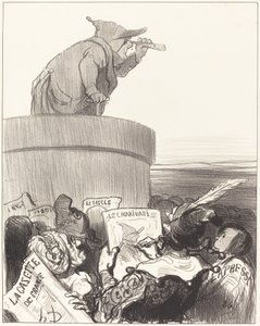 Forfatningen overvejer den politiske horisont af Honoré Daumier