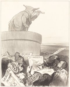 Forfatningen overvejer den politiske horisont af Honoré Daumier