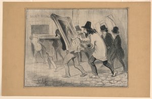 Den sidste dag for modtagelse af malerierne, fra Charivari af Honoré Daumier