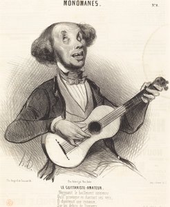 Guitaristen-amatøren af Honoré Daumier