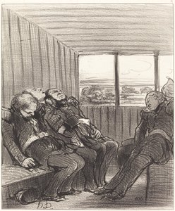 Rejsen med tog... af Honoré Daumier