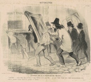 Den sidste dag for receptionen af ​​malerierne. Saperlotte. . . Vi er allerede ankommet, og mit maleri er ikke færdigt! af Honoré Daumier