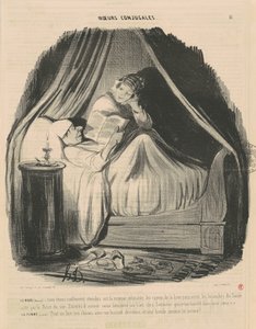 Manden læste: vi lå slapt... af Honoré Daumier